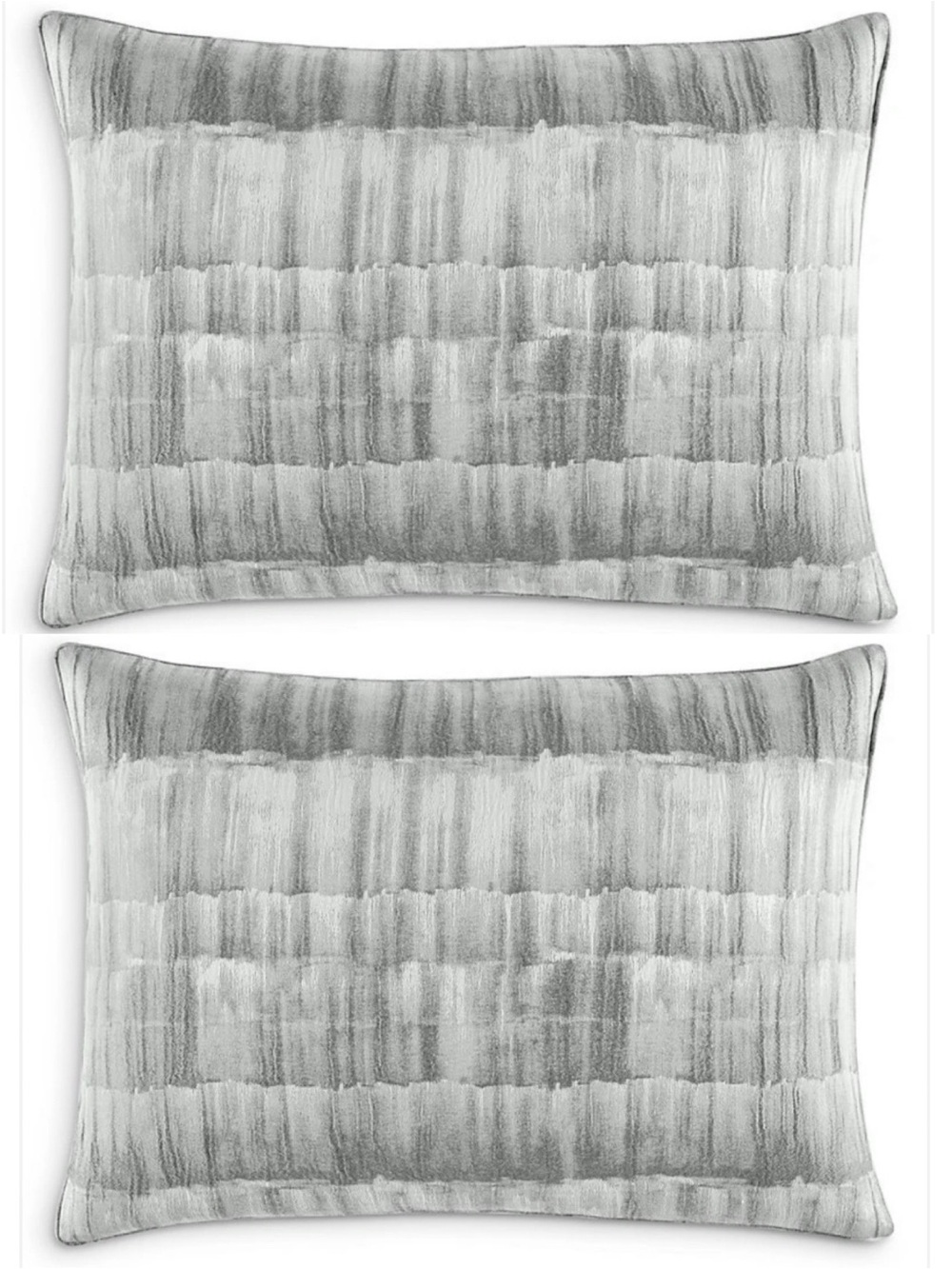 Hudson Park Brushed Texted Striped Standard Pillow Shams Set Off 2